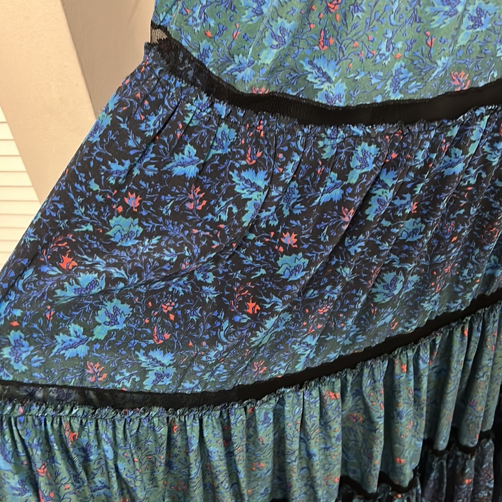 Voyage Silk Blue Maxi Skirt | Boho Luxe Resort Style | Zimmermann LoveShackFancy - Picture 5 of 13